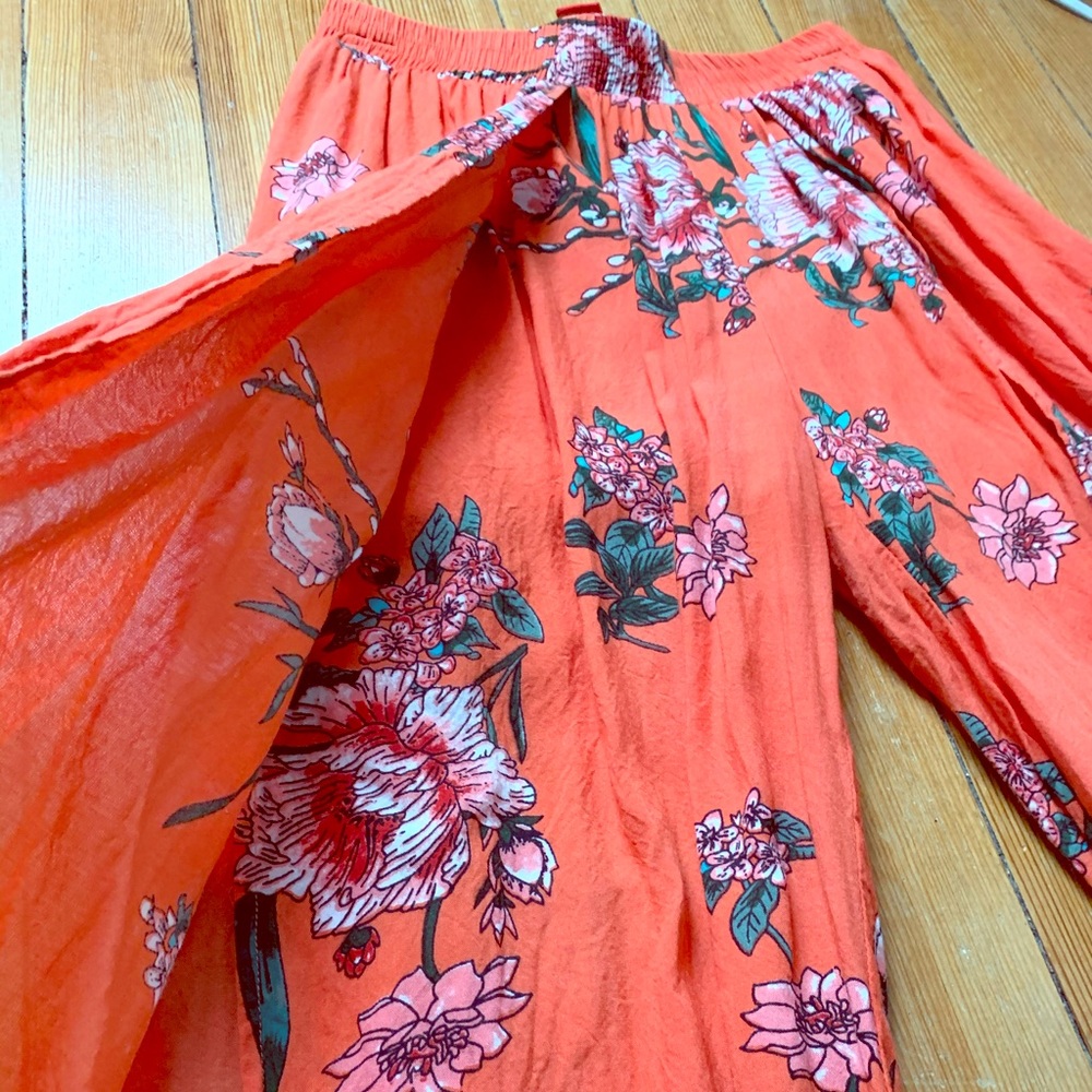 Wide leg split pants